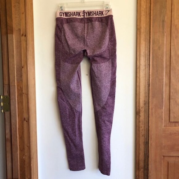 GYMSHARK Leggings Womens Flex Low Rise Waist Spellout Claret Marl Purple… - Picture 3 of 17